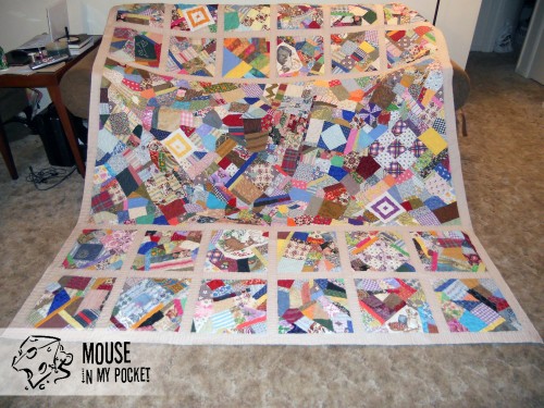 crazy quilt with quilting