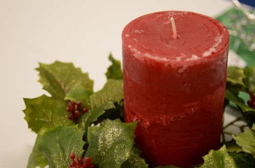 candle and holly
