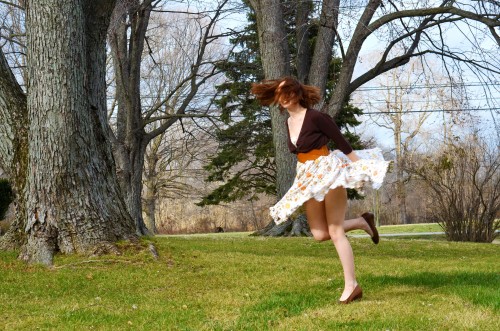 tea party dress with belt and cardigan twirly