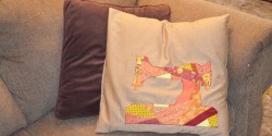 pillow case made from crazy quilted applique