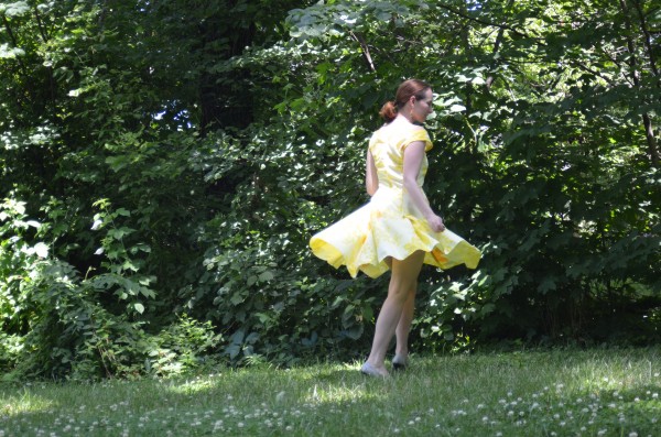 yellow butterfly dress