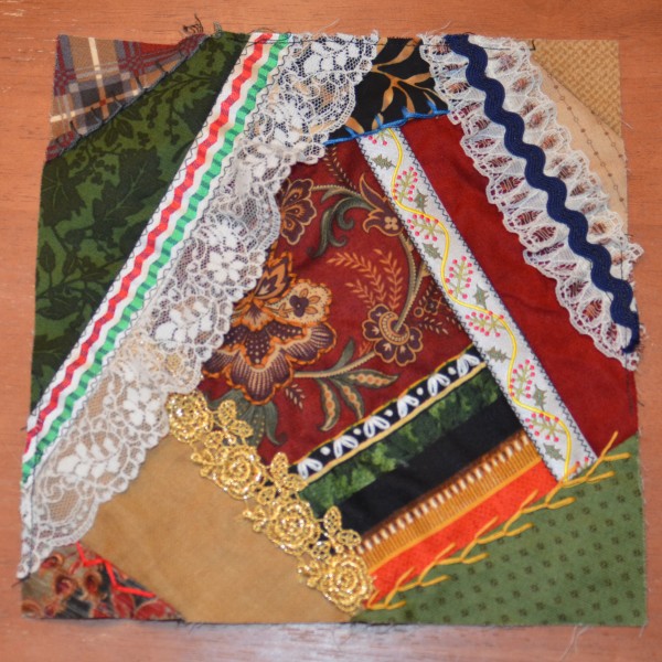 Christmas Crazy Quilt Progress