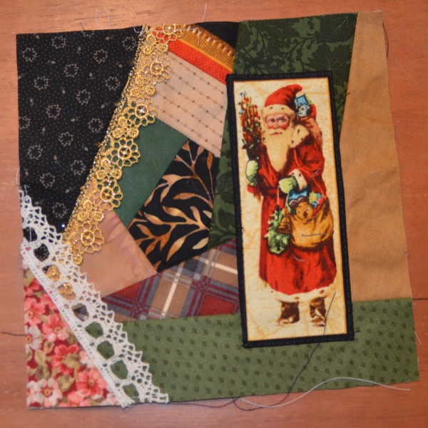 Christmas Crazy Quilt Progress