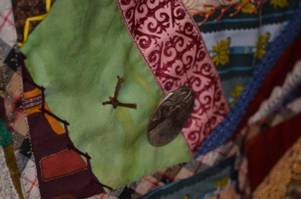 Steampunk crazy quilt detail