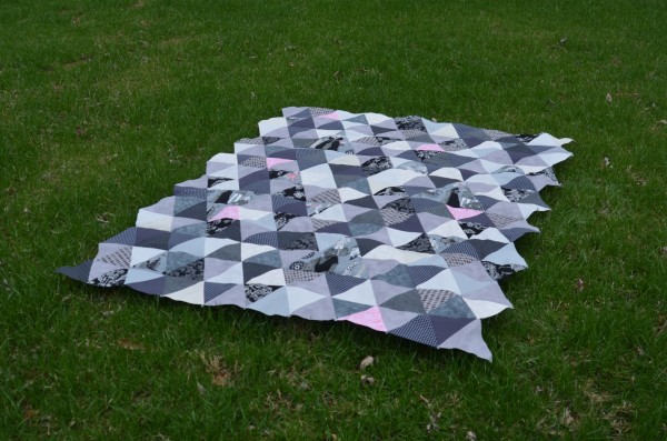triangle along quilt top