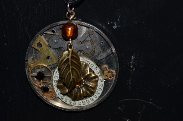 steampunk watch parts necklace