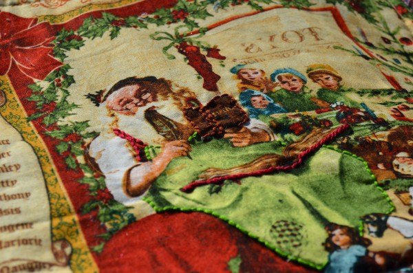 Christmas Crazy Quilt closeup