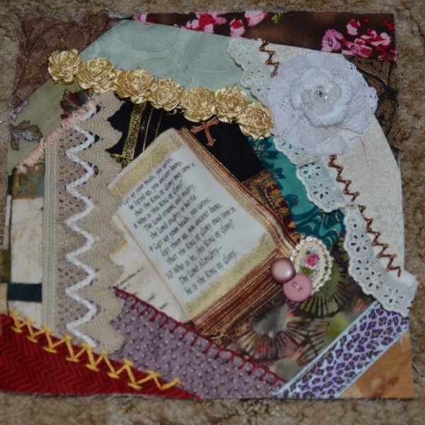 Easter crazy quilt block