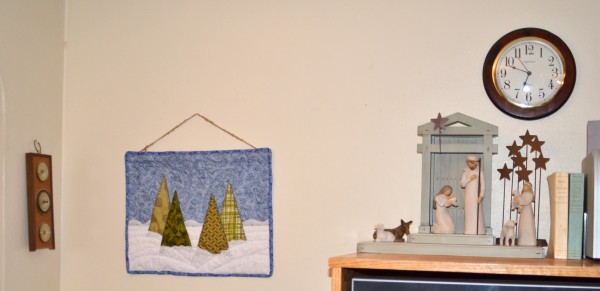 mini winter forest quilt
