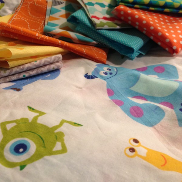 fabric for monster's inc quilt with crib sheet