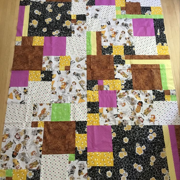 Throw sized communique quilt top found on <a href="https://www.pinterest.com/pin/157063105741749858/activity/tried">Pinterest.</a>