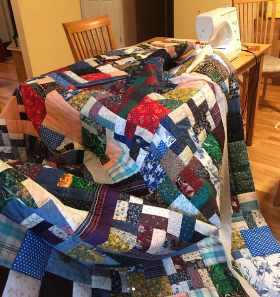 memory fabric bed quilt by Alyssa Martin
