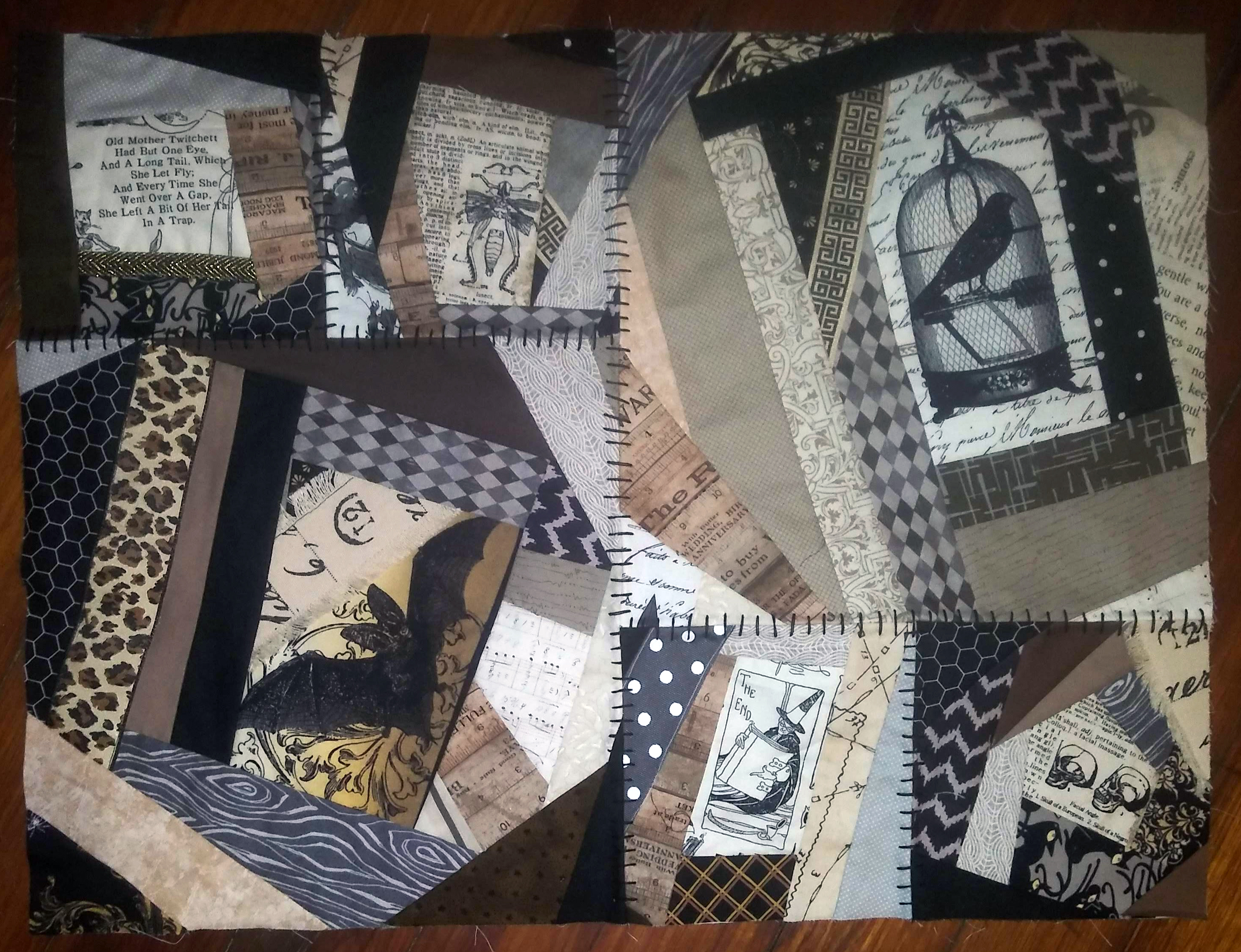 spooky crazy quilt section