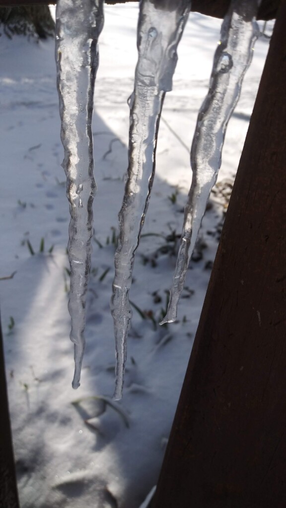 icicles on the railing