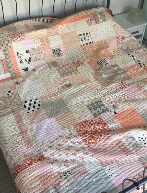 pastel king sized quilt by Isabel Kelly